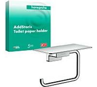 hansgrohe AddStoris Papierrollenhalter 41772000 avec étagère, montage mural, métal, chromé