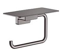 hansgrohe AddStoris Papierrollenhalter 41772340 avec étagère, montage mural, métal, chrome noir brossé