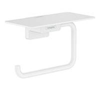 hansgrohe AddStoris Papierrollenhalter 41772700 avec étagère, montage mural, métal, blanc mat