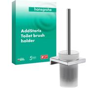 Hansgrohe Porte-brosse WC AddStoris 41752000 – fixation murale, chrome et verre