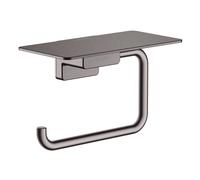 Hansgrohe AddStoris - Porte-papier toilette avec étagère, chrome noir brossé 41772340