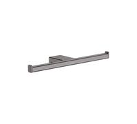 hansgrohe AddStoris - Porte-papier toilette double 300 mm, Porte-papier toilette pour montage mural, Porte-papier toilette métalique, Accessoires de salle de bains, Noir chromé brossé,41748340