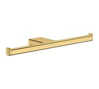 hansgrohe AddStoris - Porte-papier toilette double 300 mm, Porte-papier toilette pour montage mural, Porte-papier toilette métalique, Accessoires de salle de bains, Aspect doré poli, 41748990