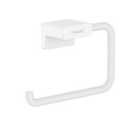hansgrohe AddStoris - Porte-papier WC, Distributeur de papier toilette pour montage mural, Support de rouleau de papier toilette, fixation cachée, Accessoires de salle de bains, Blanc mat, 41771700