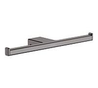 hansgrohe AddStoris porte rouleau 41748340 double, montage mural, métal, chrome noir brossé