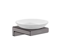 hansgrohe AddStoris - Porte-savon, Porte-savon pour montage mural, fixation cachée, Accessoires de salle de bains, Noir chromé brossé, 41746340