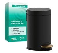 Poubelle à pédale Hansgrohe AddStoris 41775140, capacité 3 l, pose libre, bronze brossé