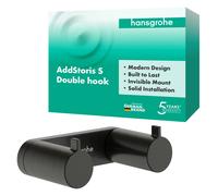 Crochet porte-serviettes mural hansgrohe AddStoris S 41785340, 2 crochets, chrome noir brossé