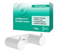 Crochet porte-serviettes mural hansgrohe AddStoris S 41785700, 2 crochets, blanc mat