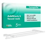 Étagère porte-serviettes murale hansgrohe AddStoris S 41781700 avec barre porte-serviettes, blanc mat