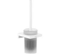 Hansgrohe Brosse WC AddStoris 41752700 fixation murale métal verre blanc mat
