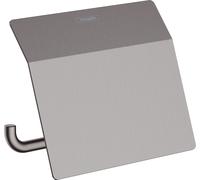 hansgrohe AddStoris Papierrollenhalter 41753340 avec couvercle, montage mural, métal, chrome noir brossé