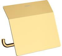 hansgrohe AddStoris support papier toilette avec couvercle, 41753990, Couleur: Optique en or poli