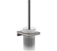 Hansgrohe Brosse WC AddStoris 41752340 – support mural, fixation cachée, chrome noir brossé