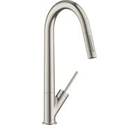 Hansgrohe Allegra Starck Mitigeur d'évier Axor Starck aspect inox avec douchette extractible