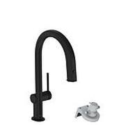 hansgrohe Aqittura M91 robinet de cuisine 76803670 bec extractible, 1jet, noir mat