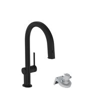 hansgrohe Aqittura M91 Mitigeur de cuisine, Filtersystem 210, extractible jusquà 50cm, 1jet, 76803670, Couleur: noir mat
