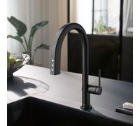 hansgrohe Aqittura M91 Mitigeur de cuisine sBox avec système de filtration et de gazéification de l’eau, extractible, pivotant, 76806670, sBox