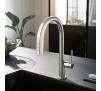 hansgrohe Aqittura M91 Mitigeur de cuisine sBox avec système de filtration et de gazéification de l’eau, extractible, pivotant, 76806800, sBox