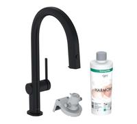 Hansgrohe Aqittura M91 - Mitigeur d'évier avec bec extractible et filtration, sBox, noir mat 76800670