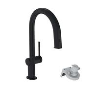 Hansgrohe Aqittura M91 - Mitigeur d'évier avec bec extractible et filtration, sBox, noir mat 76826670