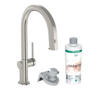Hansgrohe Aqittura M91 - Mitigeur d'évier avec bec extractible et filtration, sBox, simili inox 76800800