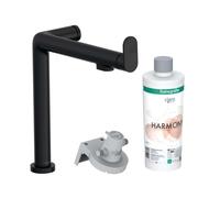 Hansgrohe Mitigeur de cuisine Aqittura M91 76802670, filtre sur pied, noir mat, 1 jet