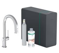 hansgrohe Aqittura M91 robinet de cuisine 76839000 SodaSystem 210, bec extractible, kit de démarrage, chromé