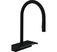 hansgrohe Aquno Select M81 Mitigeur monocommande de cuisine 170, douche extractible, 3 jets, sBox, 8 l/min, 73831670, Couleur: noir mat