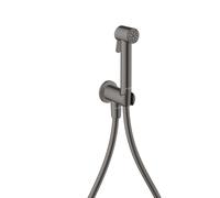 hansgrohe AXOR Bidette Showers Bidette Douchette à main 1jet EcoSmart, ronde, pour eau froide, avec support de douche et flexibles de douche de 1,25m, 29240330, Couleur: Chrome noir poli