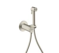 hansgrohe AXOR Bidette Showers Bidette Douchette à main 1jet EcoSmart, ronde, pour eau mitigée, avec support de douche et flexibles de douche 1,25m, 29242800, Couleur: Acier inoxydable Optic