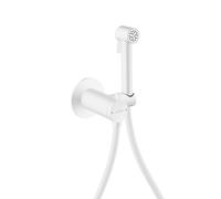 hansgrohe AXOR Bidette Showers Bidette Douchette à main 1jet EcoSmart, ronde, pour eau mitigée, avec support de douche et flexibles de douche 1,25m, 29242700, Couleur: Blanc mat