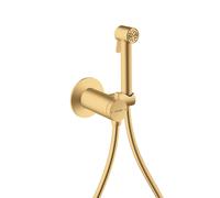 hansgrohe AXOR Bidette Showers Bidette Douchette à main 1jet EcoSmart, ronde, pour eau mitigée, avec support de douche et flexibles de douche 1,25m, 29242250, Couleur: Optique or brossé