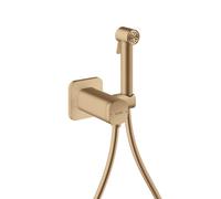 hansgrohe AXOR Bidette Showers Bidette Douchette à main 1jet EcoSmart, softsquare, pour eau mitigée, avec support de douche et flexibles de douche de 1,25m, 29243140, Couleur: Bronze brossé