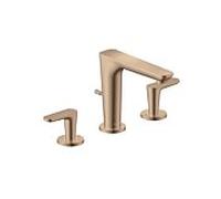 Hansgrohe Robinet lavabo AXOR Citterio C 3 trous avec vidage à tirette coupe cubique Or rouge poli