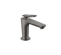 hansgrohe AXOR Citterio C Mitigeur monocommandé pour lavabo 90, avec CoolStart pour lave-mains et garniture de vidage, Cubic cut, 49021330, Couleur: Chrome noir poli