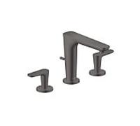 hansgrohe Axor Citterio C lavabo 3 trous 49061340 coupe cubique, chrome noir brossé, saillie 135mm, tirants garniture de vidange
