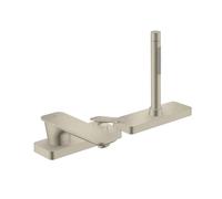 hansgrohe AXOR Citterio C Mitigeur monocommandé 3 trous pour bain avec sBox, 2 consommateurs, Cubic cut, 49431820, Couleur: Nickel brossé