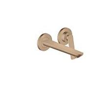 hansgrohe Axor Citterio C Mitigeur de lavabo 2 trous pour montage mural 49110310 à encastrer, avec bec 195 mm, or Red brossé