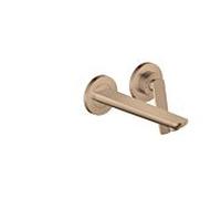 hansgrohe AXOR Citterio C Mitigeur monocommandé pour lavabo encastré pour montage mural, bec 195mm, Cubic cut, 49111300, Couleur: Rouge poli or