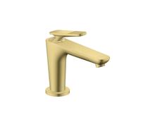 hansgrohe AXOR Citterio C Mitigeur monocommandé pour lavabo 90, avec CoolStart pour lave-mains et garniture de vidage, Cubic cut, 49021950, Couleur: laiton brossé