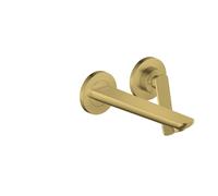 hansgrohe AXOR Citterio C Mitigeur monocommandé pour lavabo encastré pour montage mural, bec 195mm, Cubic cut, 49111990, Couleur: Optique en or poli