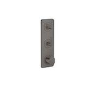 Hansgrohe Axor Citterio C module thermostat 380/120, 49701340 encastré, avec plaque pour 2 Verbraucher , chrome noir brossé, coupe cubique