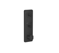 hansgrohe AXOR Citterio C Module thermostatique 380/120 encastré avec plaque pour 2 consommateurs, coupe cubique, 49701670, Couleur: noir mat