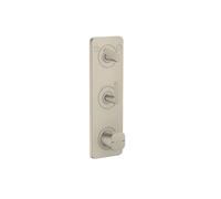 hansgrohe AXOR Citterio C Module thermostatique 380/120 encastré avec plaque pour 2 consommateurs, coupe cubique, 49701820, Couleur: Nickel brossé