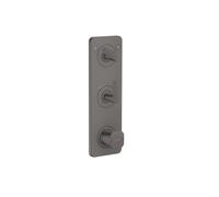 hansgrohe AXOR Citterio C Module thermostatique 380/120 encastré avec plaque pour 2 consommateurs, coupe cubique, 49701340, Couleur: Chrome noir brossé