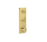 hansgrohe AXOR Citterio C Module thermostatique 380/120 encastré avec plaque pour 2 consommateurs, coupe cubique, 49701990, Couleur: Optique en or poli