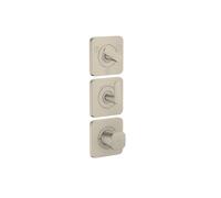 hansgrohe AXOR Citterio C Module thermostatique 380/120 encastré avec rosaces pour 3 consommateurs, 49710820, Couleur: Nickel brossé