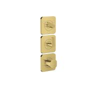 hansgrohe AXOR Citterio C Module thermostatique 380/120 encastré avec rosaces pour 3 consommateurs, coupe cubique, 49711990, Couleur: Optique en or poli