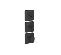 hansgrohe AXOR Citterio C Module thermostatique 380/120 encastré avec rosaces pour 3 consommateurs, coupe cubique, 49711670, Couleur: noir mat